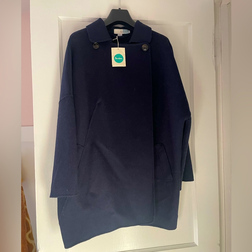 Boden Drapey button coat -new!